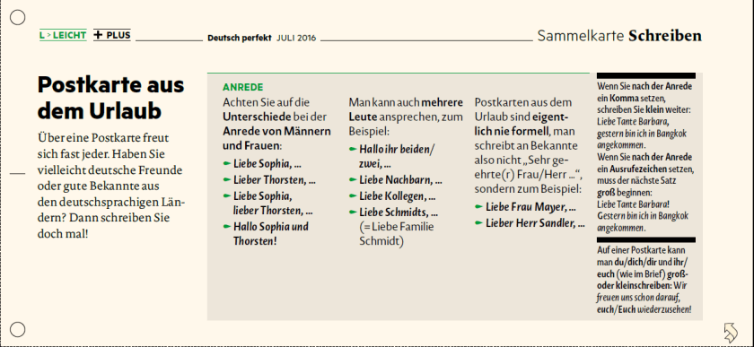 Schreiben A2 Postkarten2